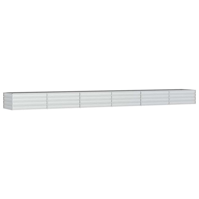 Strat înălțat de grădină argintiu 600x80x45 cm oțel galvanizat