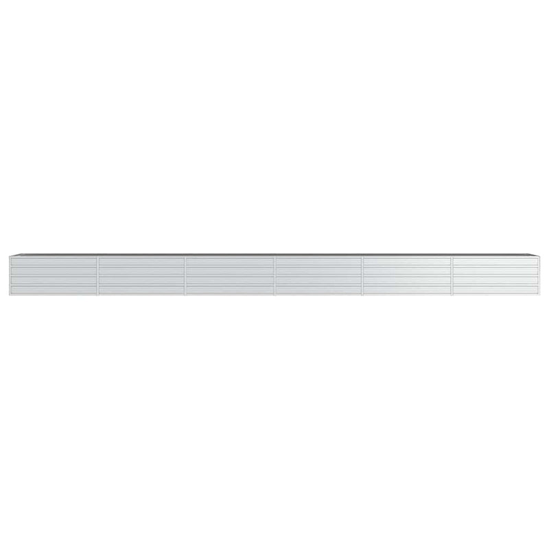 Strat înălțat de grădină argintiu 600x80x45 cm oțel galvanizat