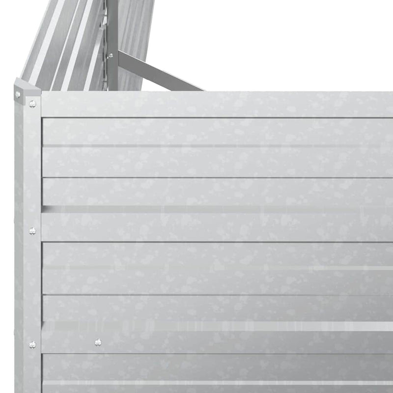 Strat înălțat de grădină argintiu 600x80x45 cm oțel galvanizat