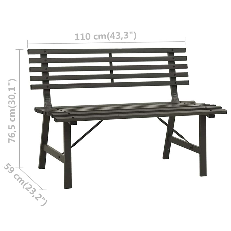 Bancă de grădină, negru, 110 cm, oțel