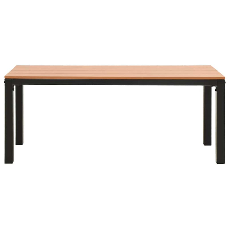 Bancă de grădină, maro și negru, 110 cm, oțel și WPC