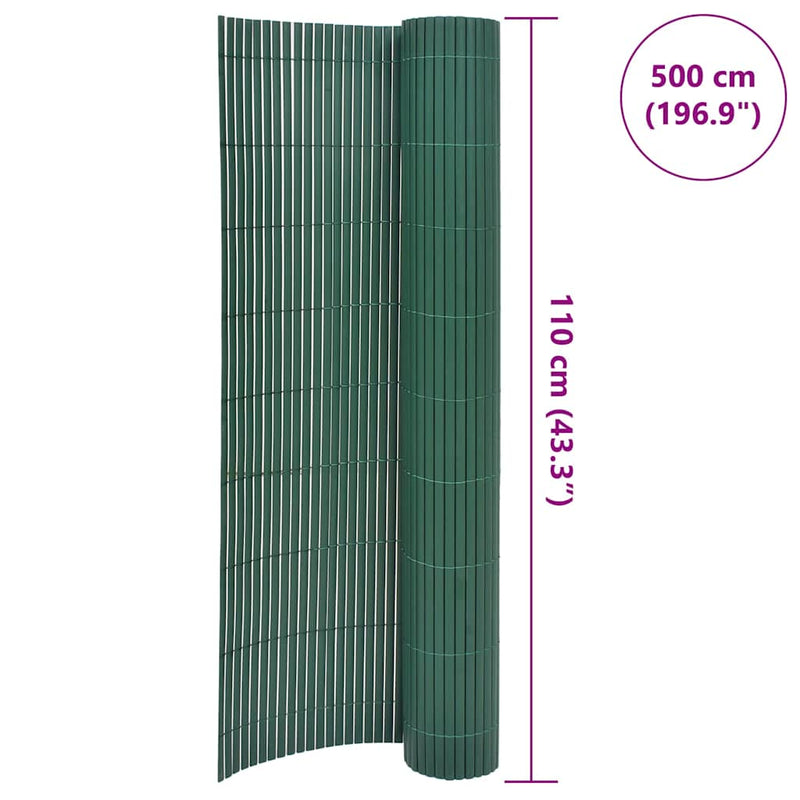 Gard pentru grădină cu 2 fețe, verde, 110x500 cm