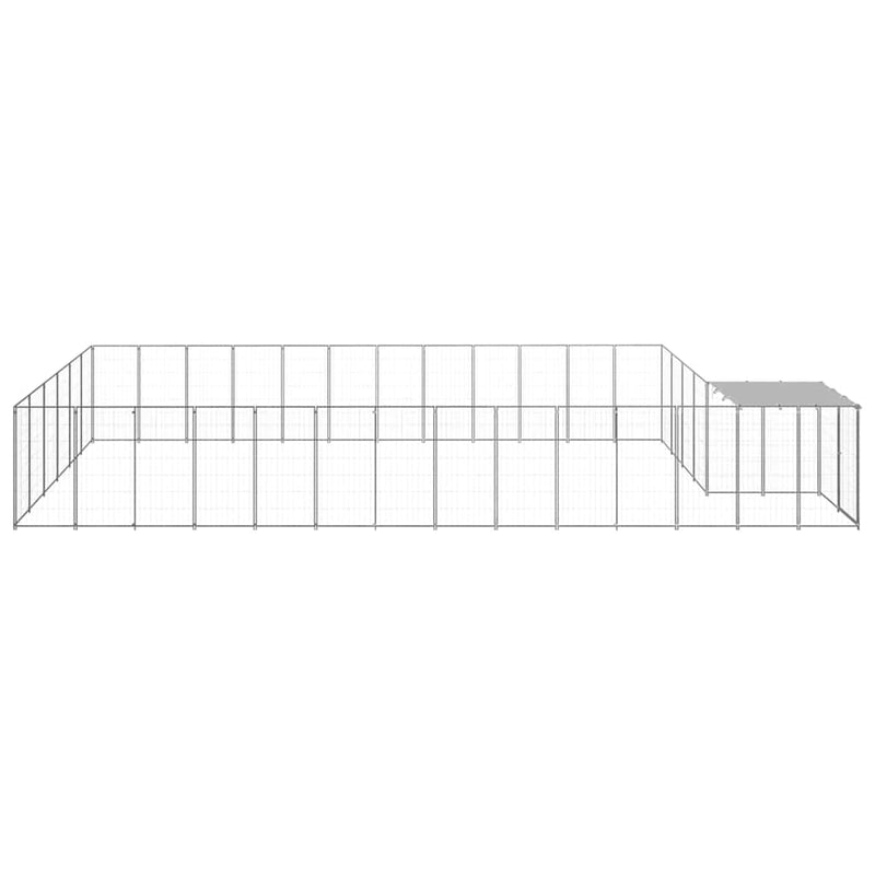 Padoc pentru câini, argintiu, 22,99 m², oțel