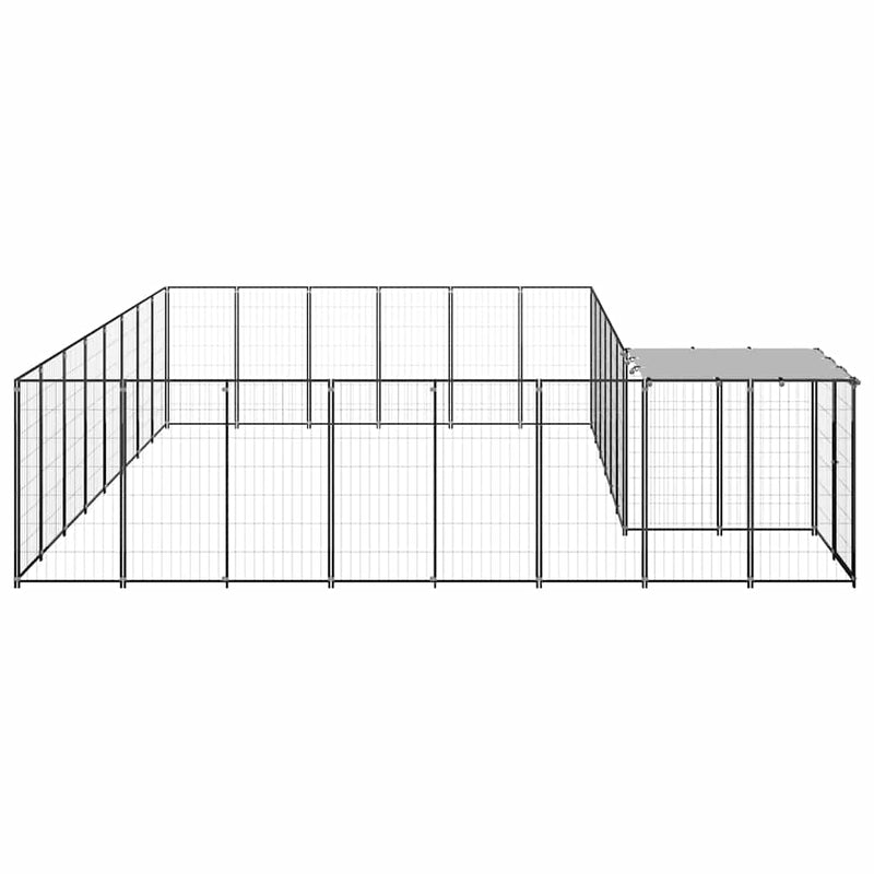 Padoc pentru câini, negru, 15,73 m², oțel