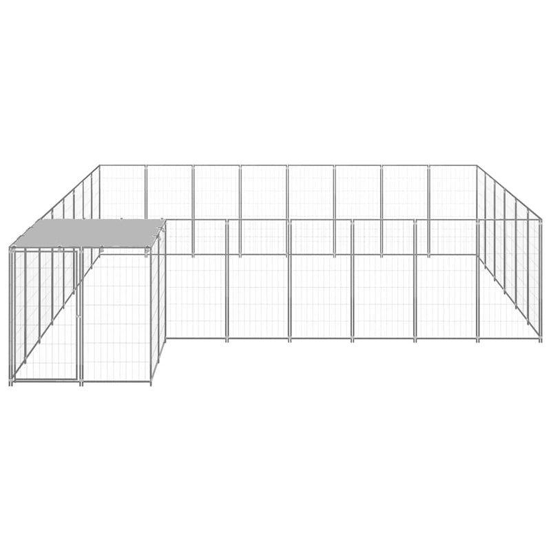 Padoc pentru câini, argintiu, 15,73 m², oțel