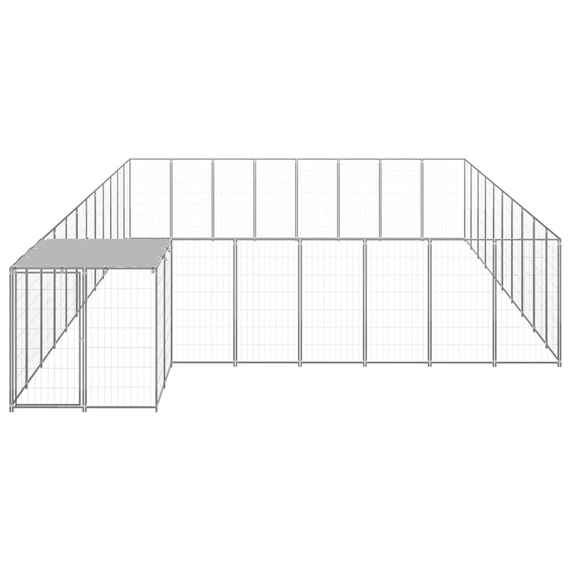 Padoc pentru câini, argintiu, 25,41 m², oțel