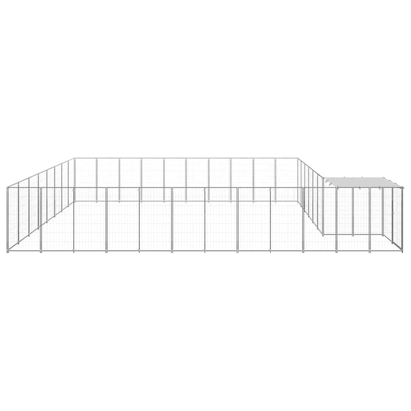 Padoc pentru câini, argintiu, 25,41 m², oțel