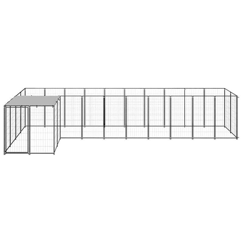Padoc pentru câini, negru, 7,26 m², oțel