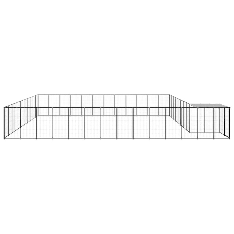 Padoc pentru câini, negru, 37,51 m², oțel