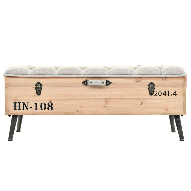 Bancă de depozitare, 110 cm, lemn masiv de brad