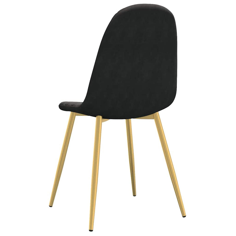 Scaune de sufragerie, 6 buc, negru, catifea