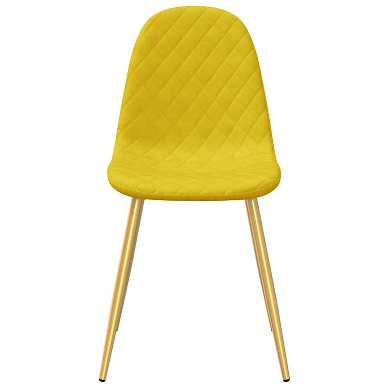 Scaune de bucătărie, 6 buc., galben muștar, catifea