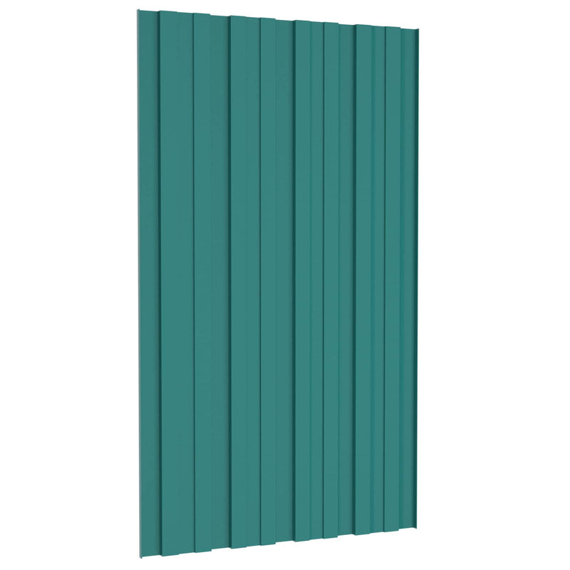 Panou de acoperiș 12 buc. Verde 80 x 45 cm Oțel galvanizat
