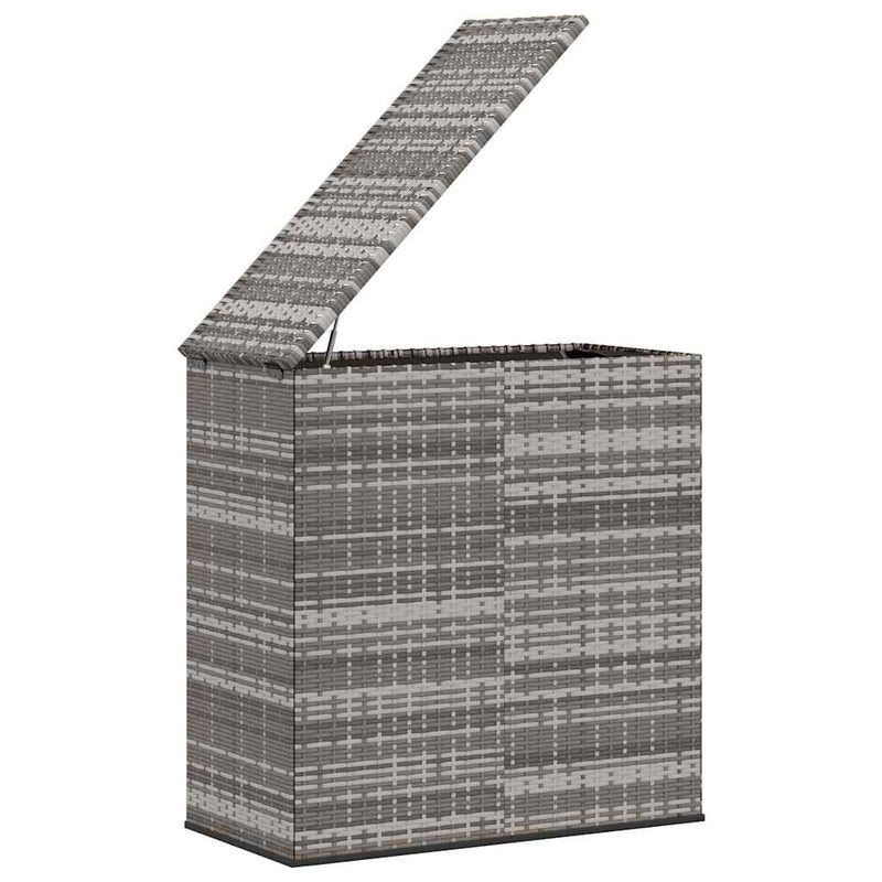 Ladă grădină pentru perne, gri, 100x49x103,5 cm, ratan PE