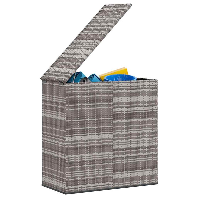 Ladă grădină pentru perne, gri, 100x49x103,5 cm, ratan PE