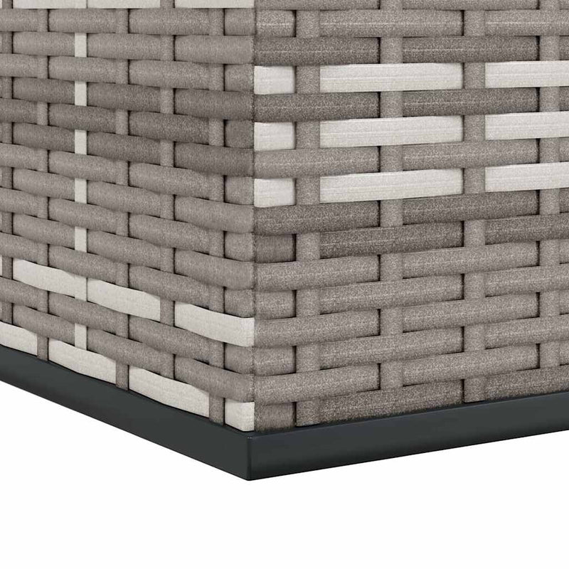 Ladă grădină pentru perne, gri, 100x49x103,5 cm, ratan PE