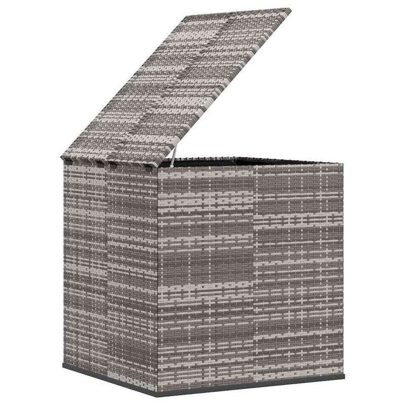 Ladă grădină pentru perne, gri, 100x97,5x104 cm, ratan PE