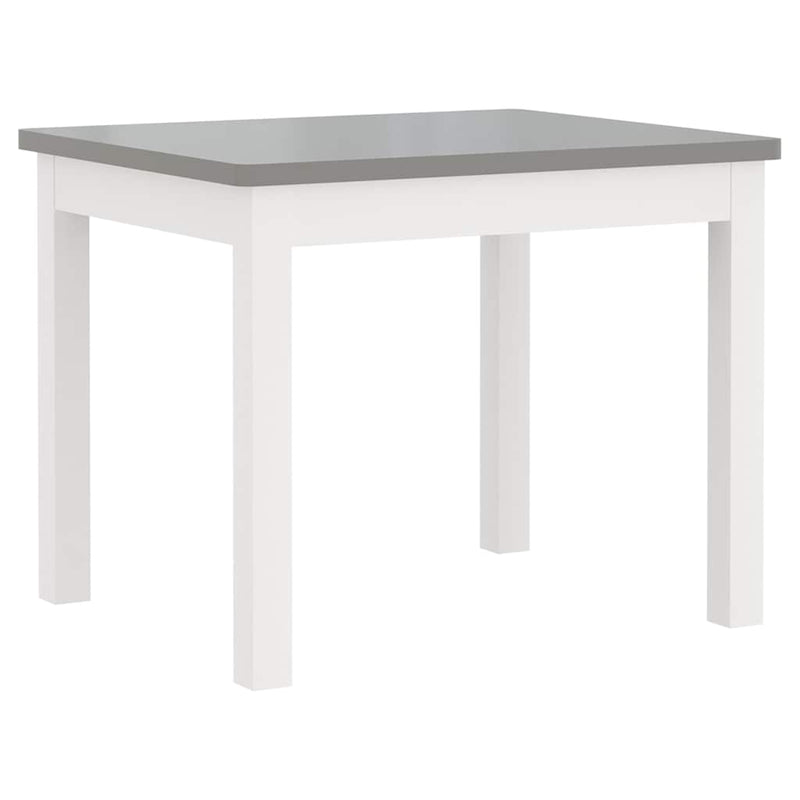 Set masă&scaune pentru copii, 4 piese, alb și gri, MDF