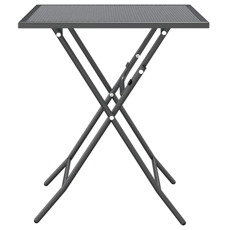 Masă de grădină antracit 60x60x72 cm plasă metalică expandată