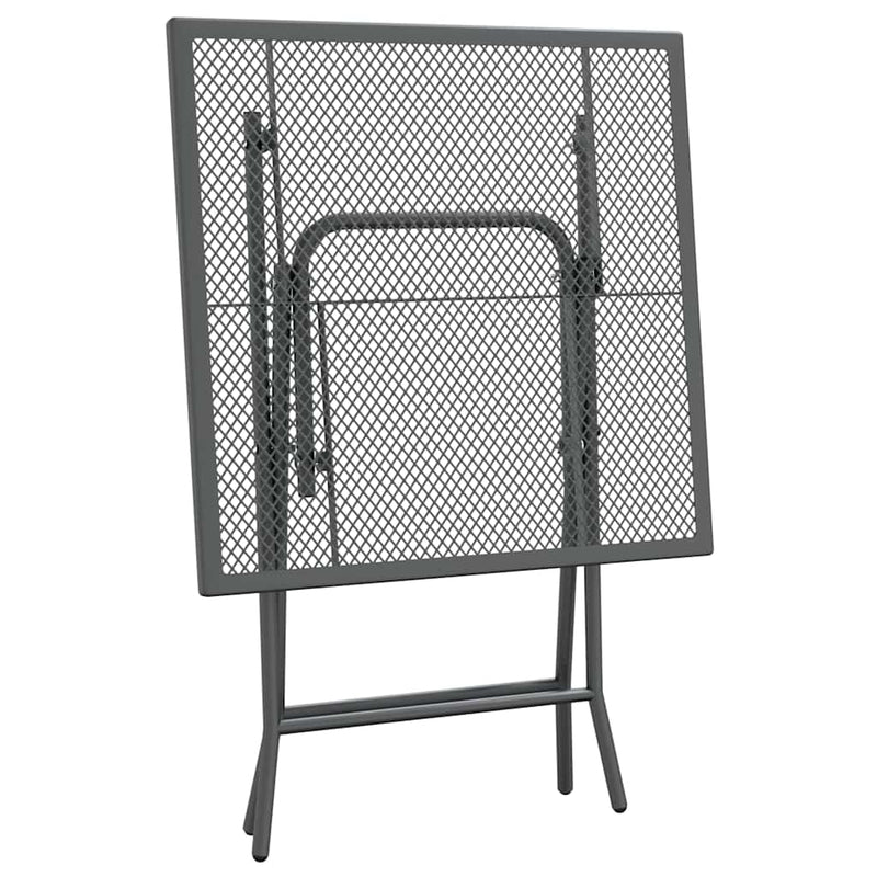 Masă de grădină antracit 60x60x72 cm plasă metalică expandată