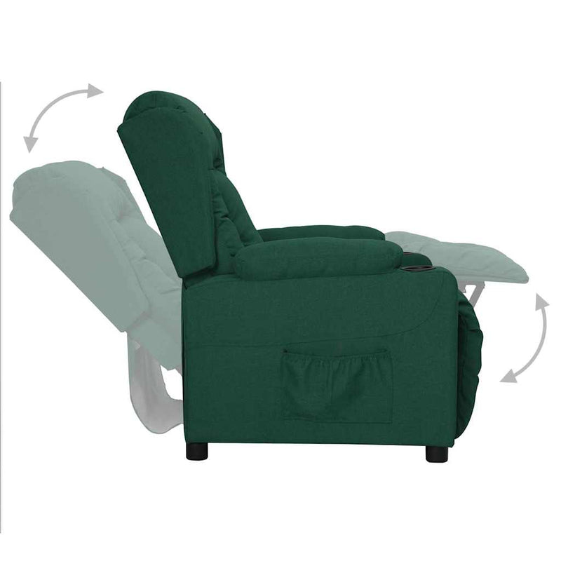 Fotoliu rabatabil, verde închis, material textil