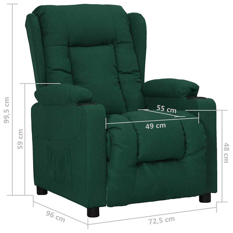 Fotoliu rabatabil, verde închis, material textil
