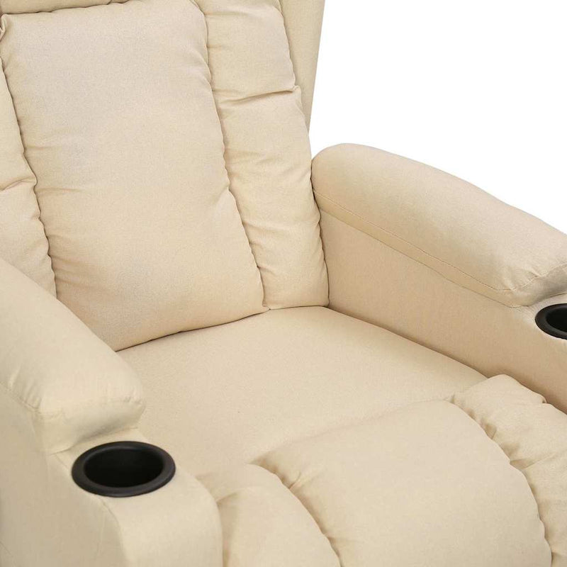 Fotoliu rabatabil, crem, material textil