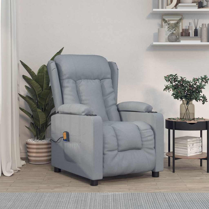 Fotoliu de masaj, gri deschis, material textil