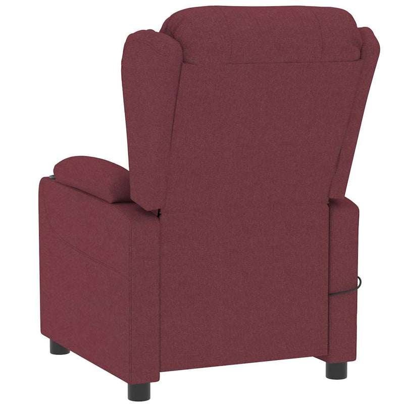 Fotoliu de masaj, roșu vin, material textil