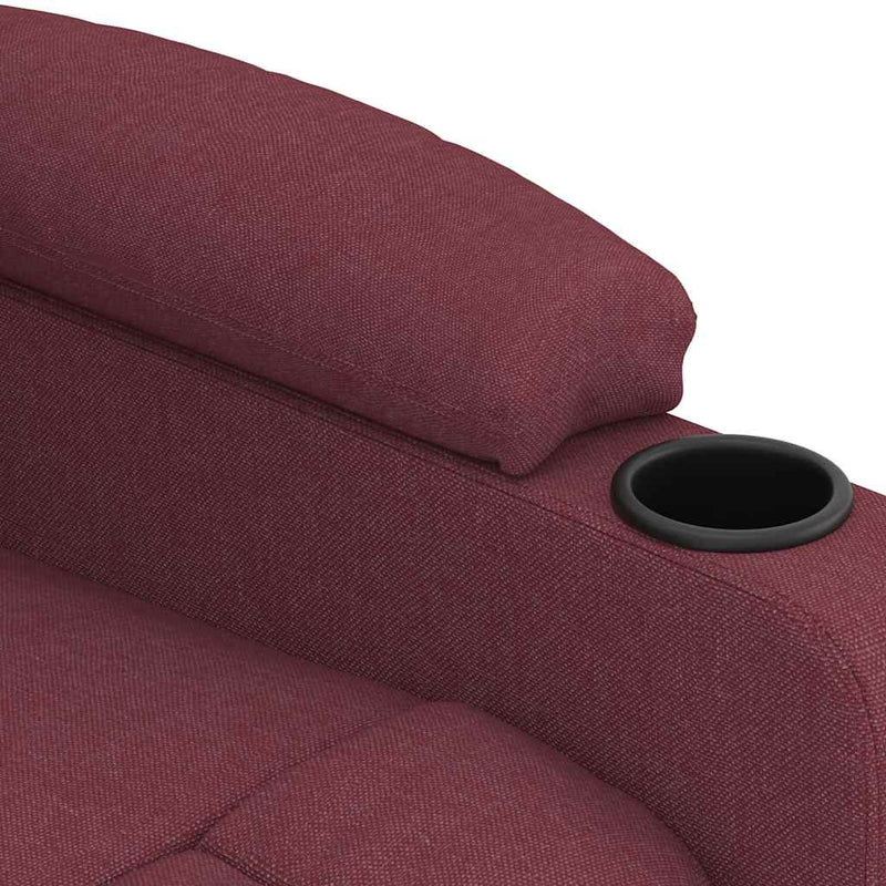 Fotoliu de masaj, roșu vin, material textil