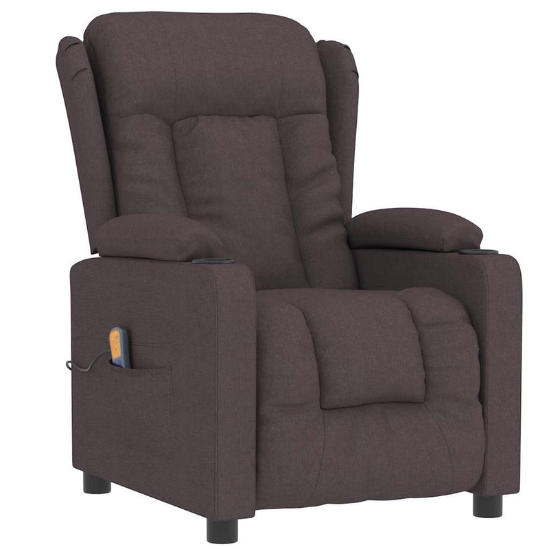 Fotoliu de masaj, maro închis, material textil