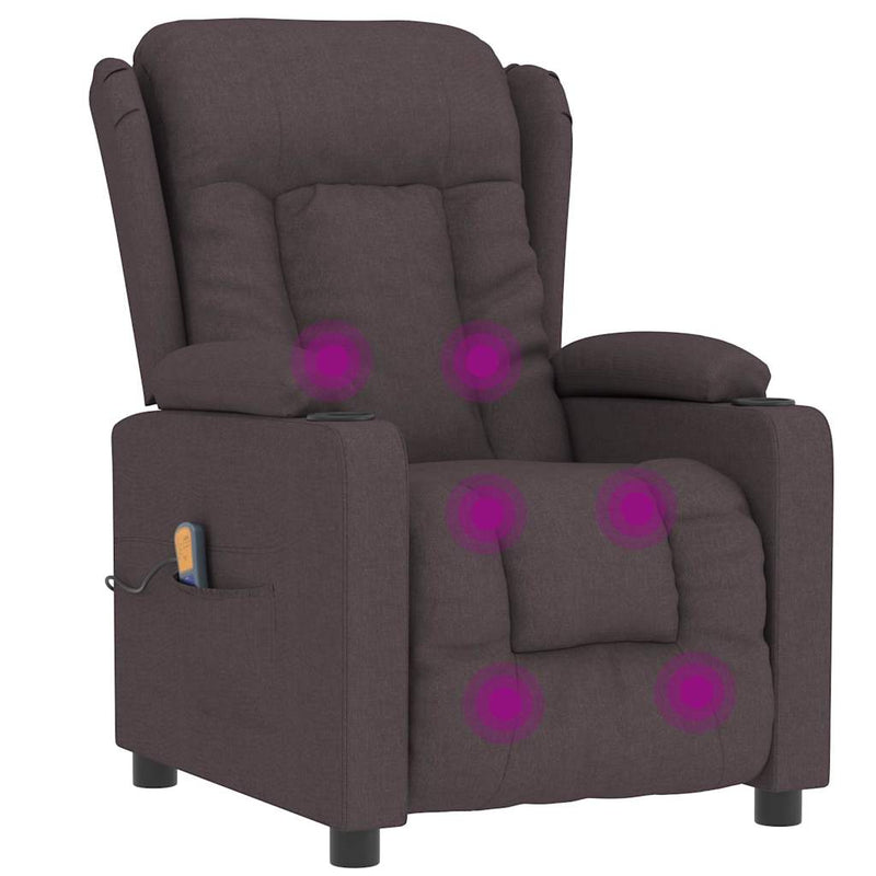 Fotoliu de masaj, maro închis, material textil