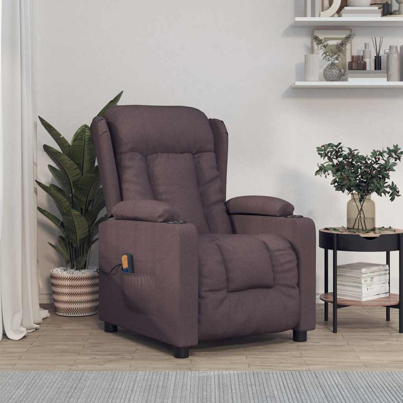 Fotoliu de masaj, maro închis, material textil