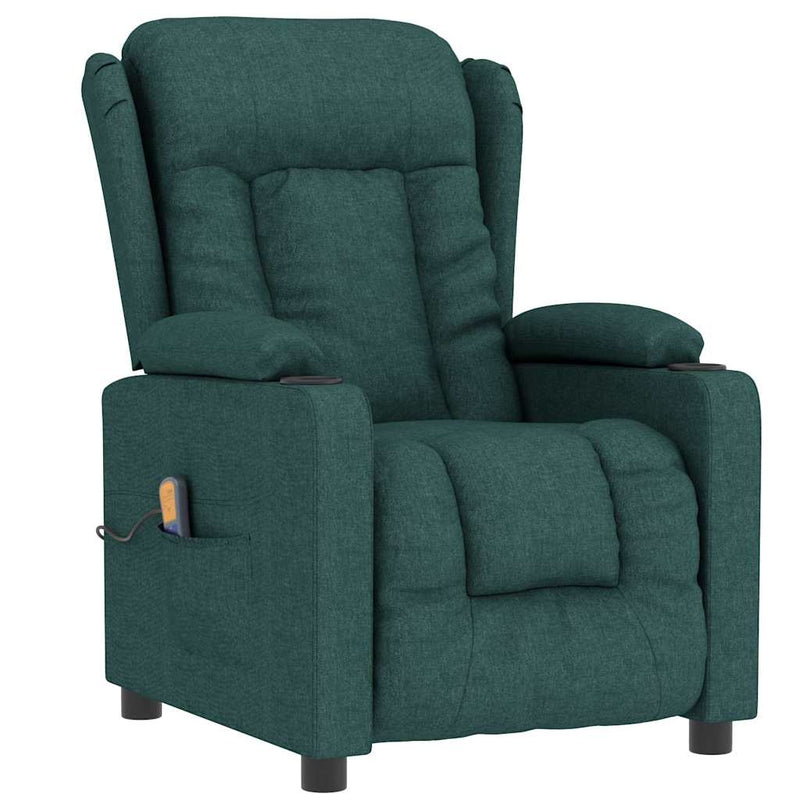 Fotoliu de masaj, verde închis, material textil
