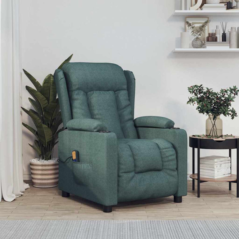 Fotoliu de masaj, verde închis, material textil