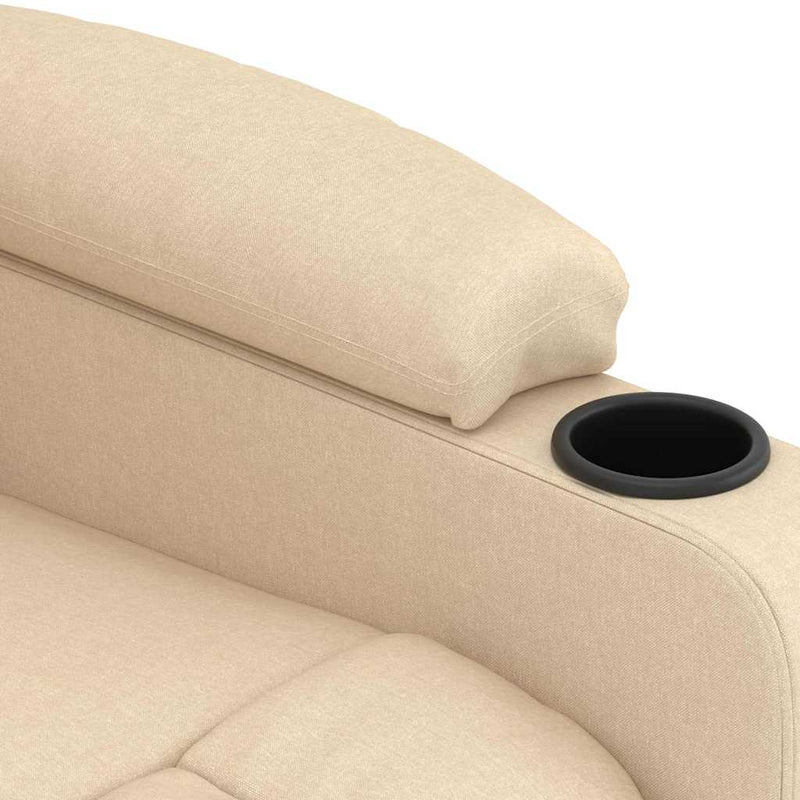 Fotoliu de masaj, crem, material textil