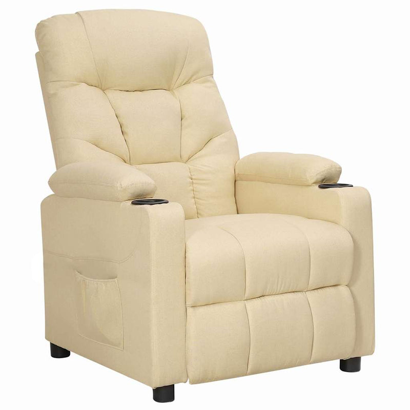 Fotoliu rabatabil, crem, material textil