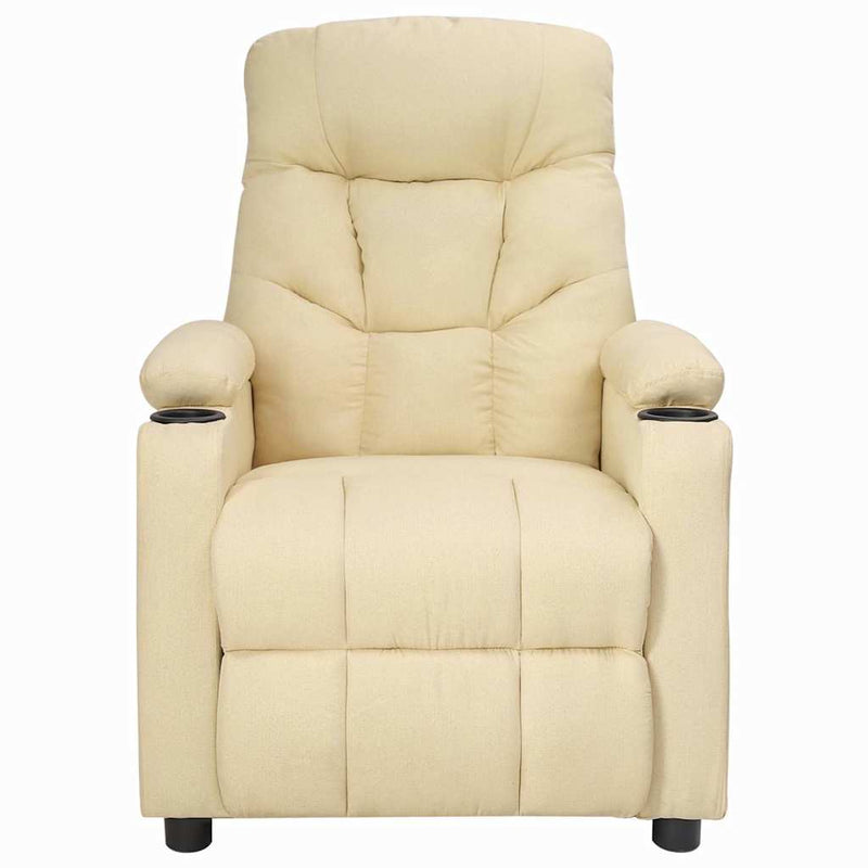 Fotoliu rabatabil, crem, material textil