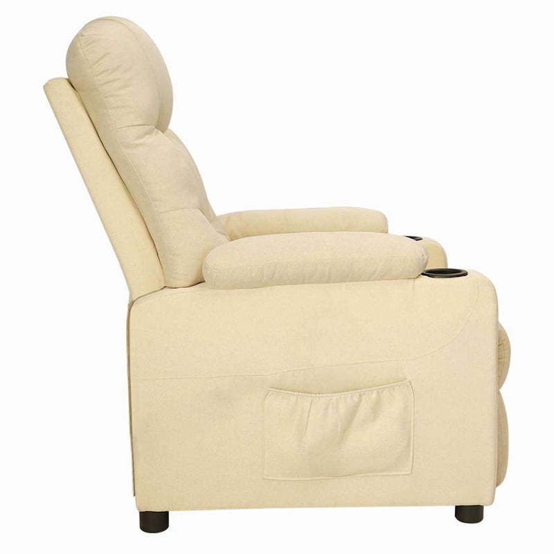 Fotoliu rabatabil, crem, material textil
