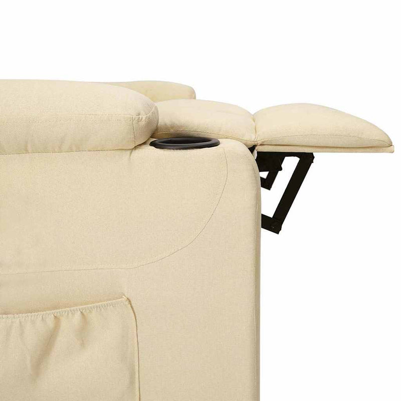Fotoliu rabatabil, crem, material textil