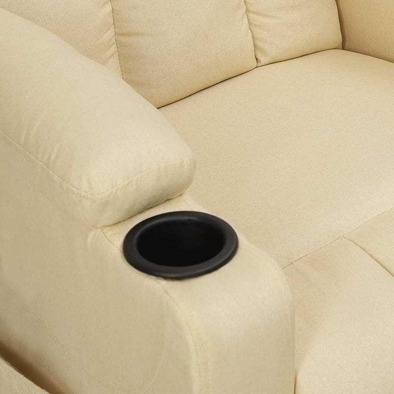Fotoliu rabatabil, crem, material textil