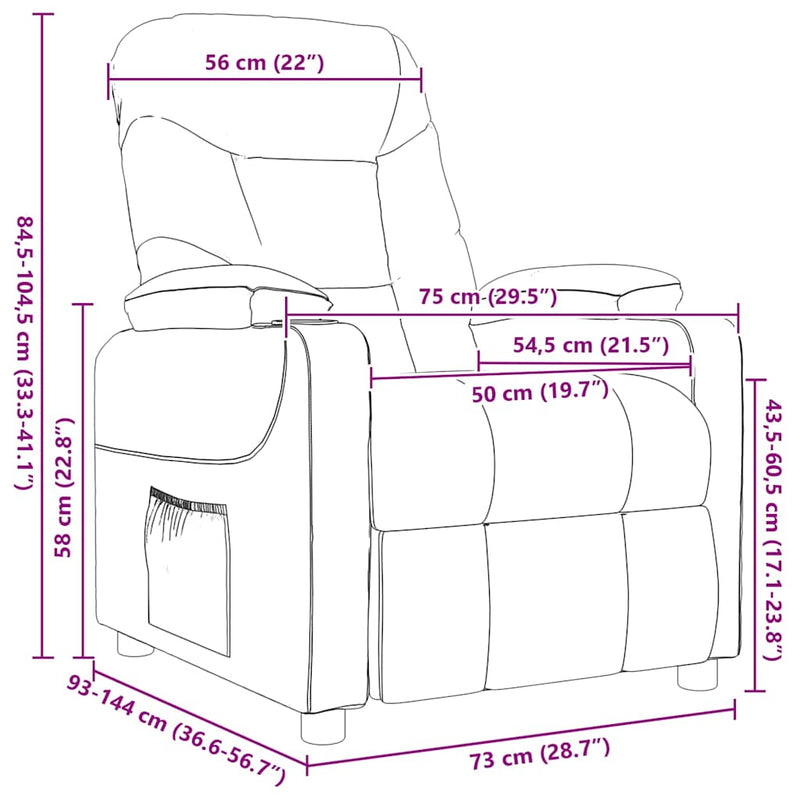 Fotoliu de masaj, maro, material textil