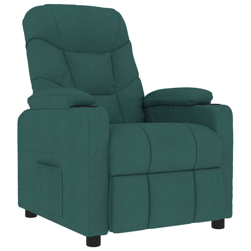 Fotoliu de masaj, verde închis, material textil