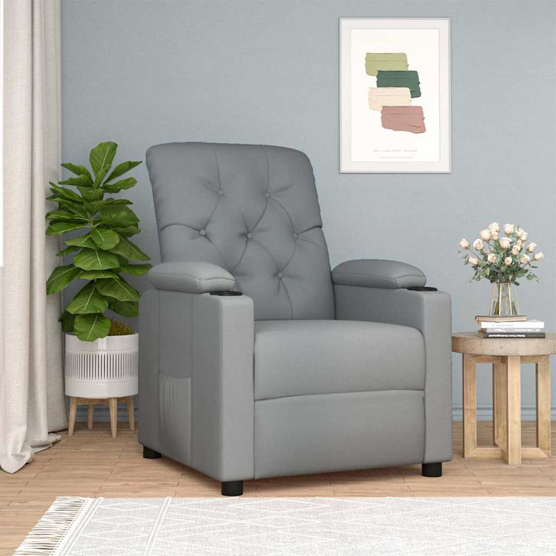 Fotoliu rabatabil, gri deschis, material textil