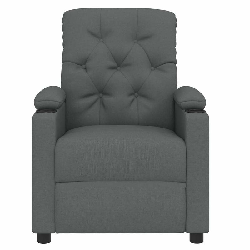 Fotoliu rabatabil, gri închis, material textil