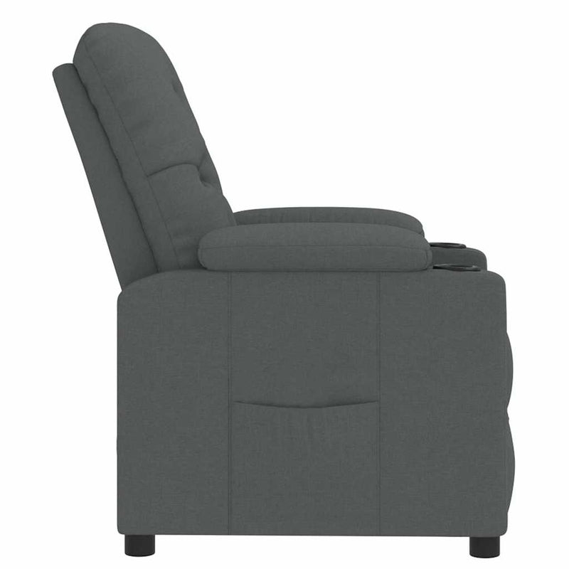 Fotoliu rabatabil, gri închis, material textil