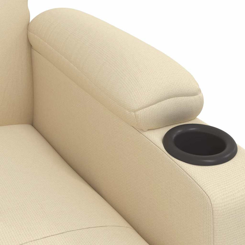 Fotoliu rabatabil, crem, material textil