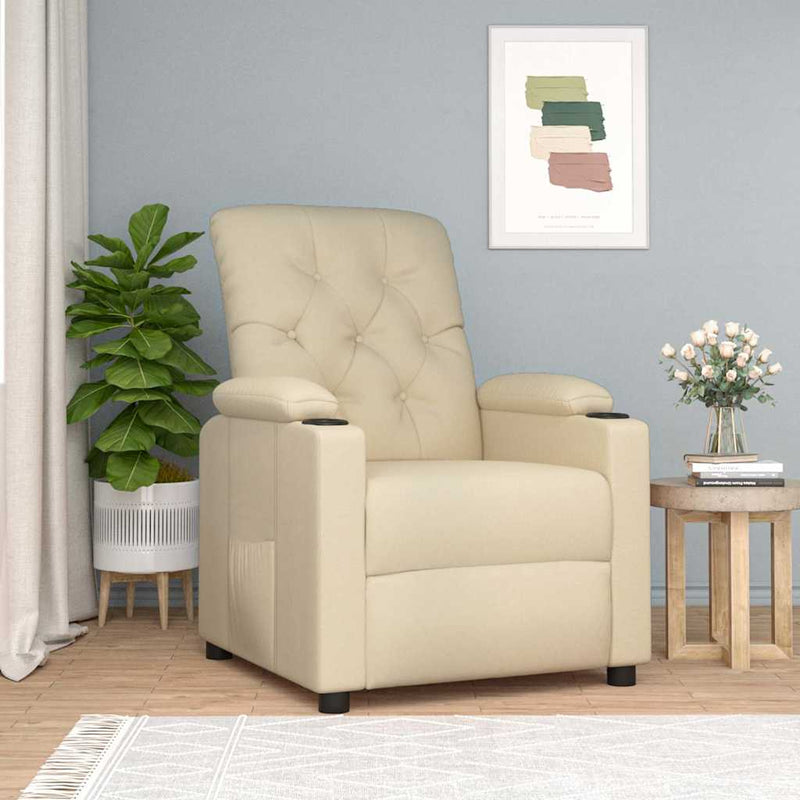 Fotoliu rabatabil, crem, material textil