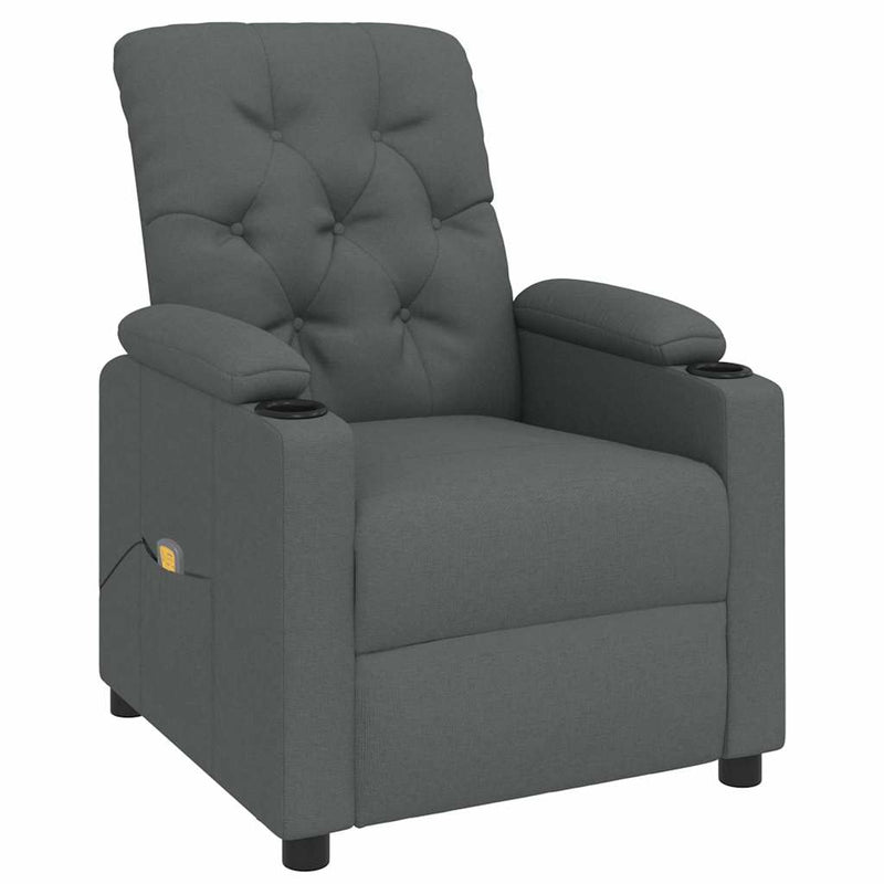 Fotoliu de masaj, gri închis, material textil