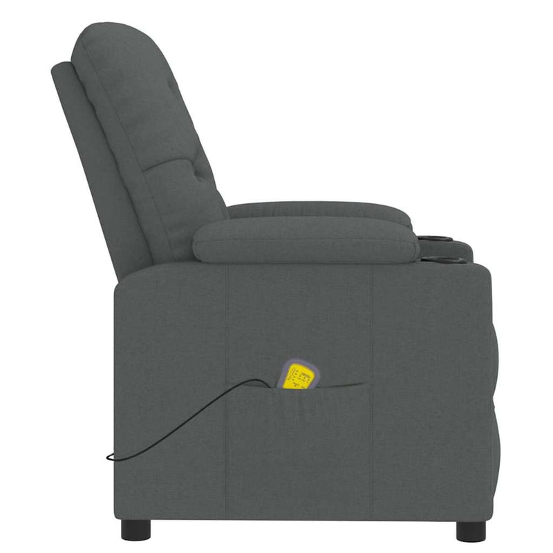 Fotoliu de masaj, gri închis, material textil